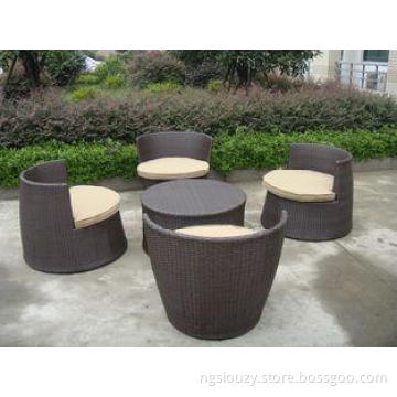 Brown Resin Wicker Bullet Sofa Set , Steel Frame Obelisk So